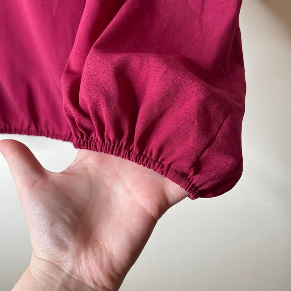 Universal Standard Balloon Sleeve Blouse in Anemone Pink Fuchsia Sz XS - 10 - 12 - Picture 4 of 9